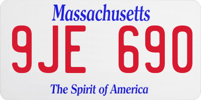 MA license plate 9JE690