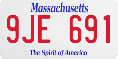 MA license plate 9JE691