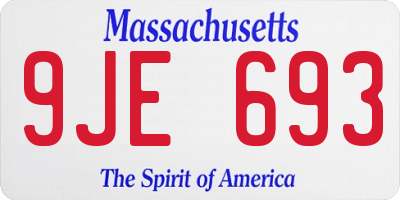 MA license plate 9JE693