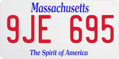 MA license plate 9JE695