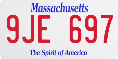 MA license plate 9JE697