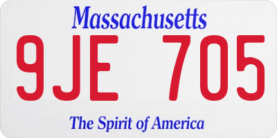 MA license plate 9JE705