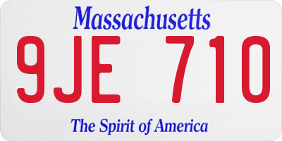 MA license plate 9JE710