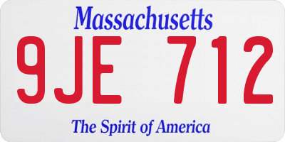 MA license plate 9JE712