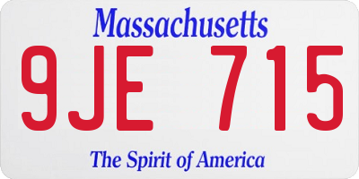 MA license plate 9JE715