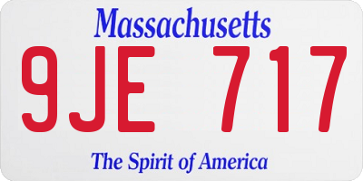 MA license plate 9JE717