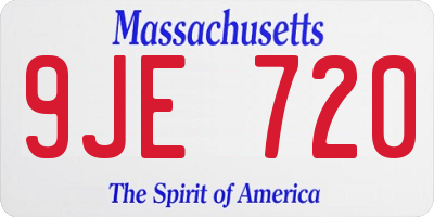 MA license plate 9JE720
