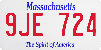 MA license plate 9JE724