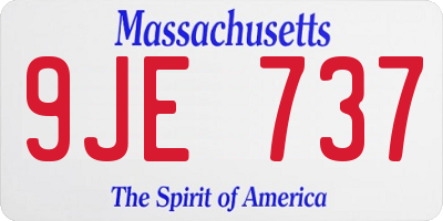 MA license plate 9JE737