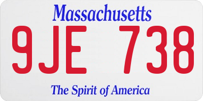 MA license plate 9JE738
