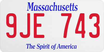 MA license plate 9JE743
