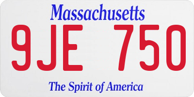 MA license plate 9JE750