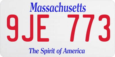 MA license plate 9JE773