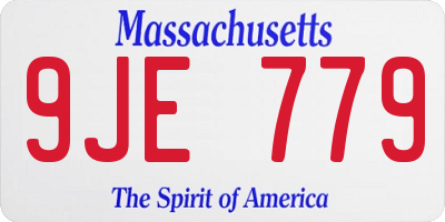 MA license plate 9JE779