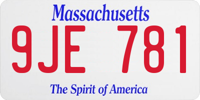 MA license plate 9JE781
