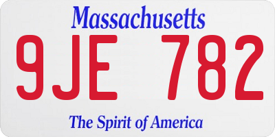 MA license plate 9JE782