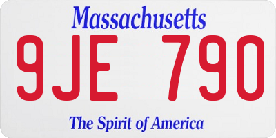 MA license plate 9JE790