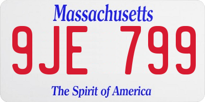 MA license plate 9JE799