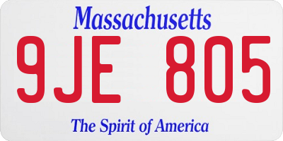 MA license plate 9JE805