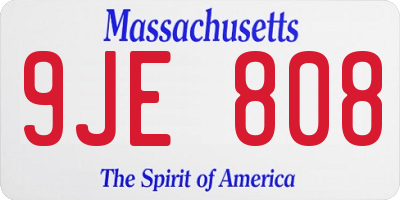 MA license plate 9JE808