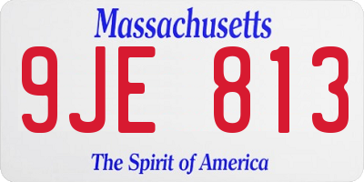 MA license plate 9JE813