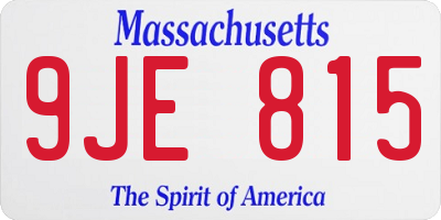 MA license plate 9JE815