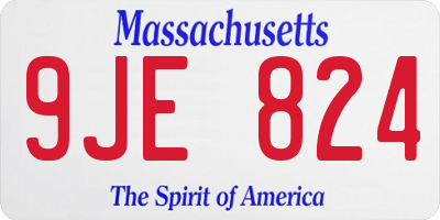 MA license plate 9JE824
