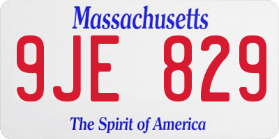 MA license plate 9JE829