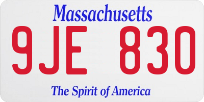 MA license plate 9JE830