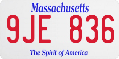 MA license plate 9JE836