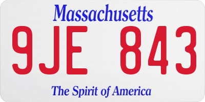 MA license plate 9JE843