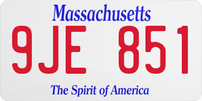 MA license plate 9JE851