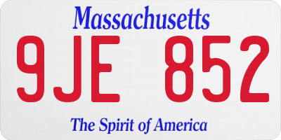 MA license plate 9JE852