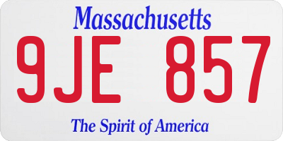 MA license plate 9JE857