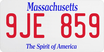 MA license plate 9JE859