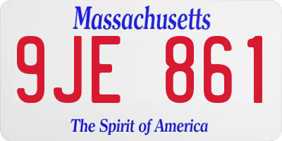 MA license plate 9JE861