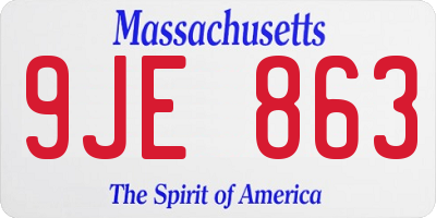 MA license plate 9JE863
