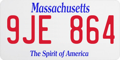 MA license plate 9JE864