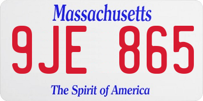 MA license plate 9JE865