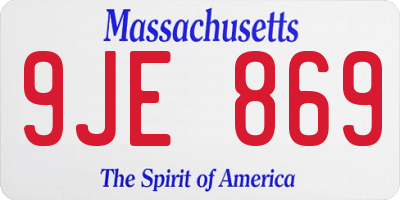 MA license plate 9JE869