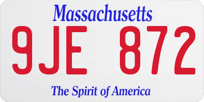 MA license plate 9JE872