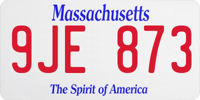 MA license plate 9JE873