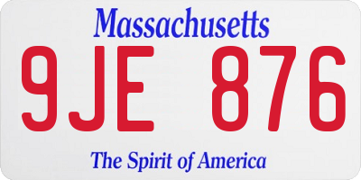 MA license plate 9JE876