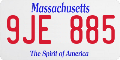 MA license plate 9JE885