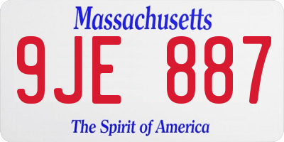 MA license plate 9JE887
