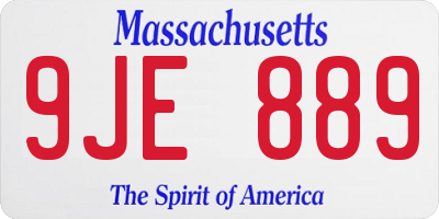 MA license plate 9JE889