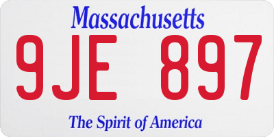 MA license plate 9JE897