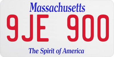 MA license plate 9JE900