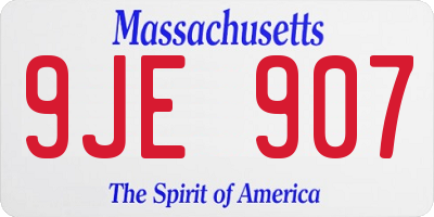 MA license plate 9JE907
