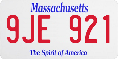 MA license plate 9JE921